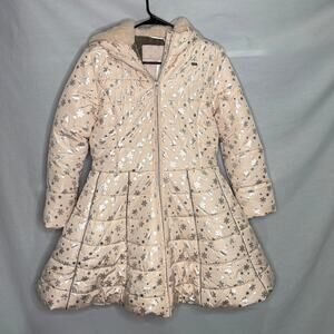 Le Chic Girls Pink Snowflake Winter Coat Size 10-12Y New